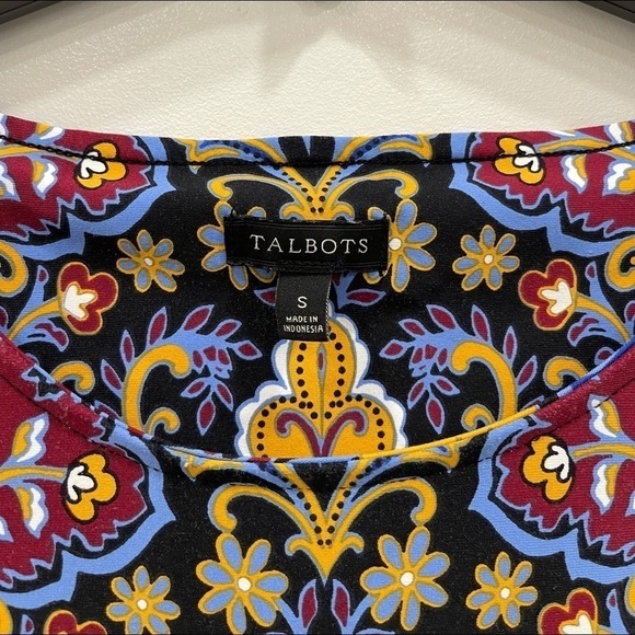 Talbots Jersey Paisley Shift Dress Three Quarter Small - Picture 5 of 7